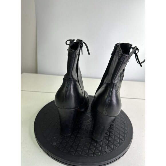 Vtg Nine West Genuine Leather Heeled Square Toe Boots 90s Y2K Sz 9 M - Picture 3 of 10